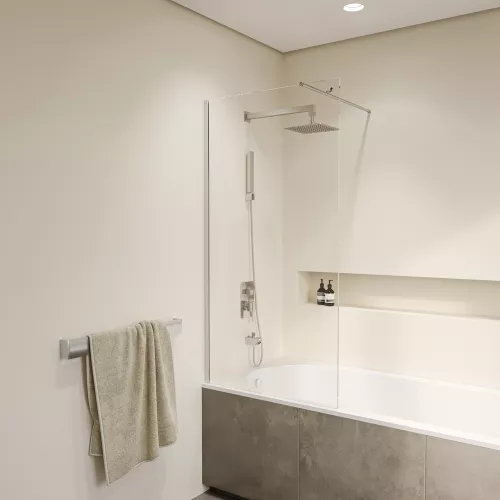 Шторка на ванну RGW SC-051, Цвет стекла: прозрачное, Цвет профиля: Хром, Выбрать размер: 80, изображение 3