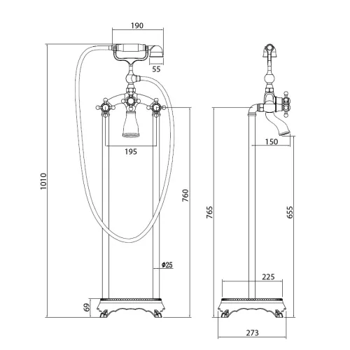 Смеситель ABBER Klassik AF8415, Выбрать цвет: Золото, изображение 3