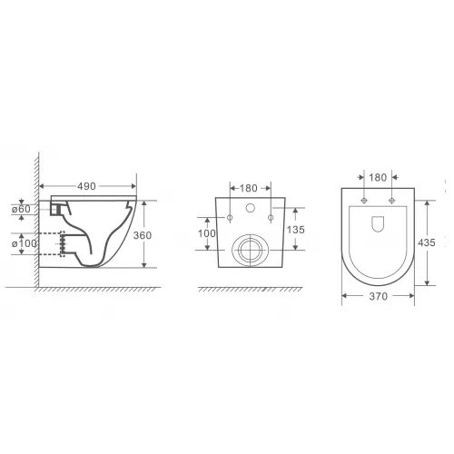 WW MERZBACH 041 MT-GR Унитаз подвесной серый матовый, Выбрать цвет: Серый матовый, изображение 2