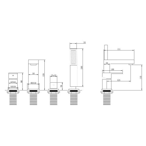 Смеситель ABBER Daheim AF8213B на борт ванны, черный матовый, Выбрать цвет: Черный, изображение 3