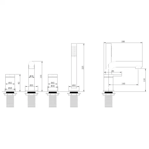 Смеситель ABBER Emotion AF8813G на борт ванны, золото матовое, Выбрать цвет: Золото, изображение 3