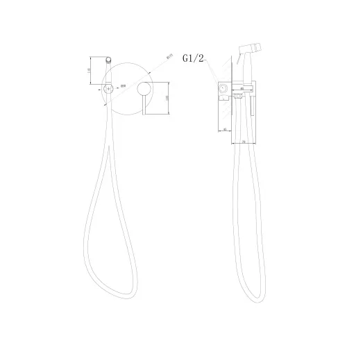 Смеситель ABBER Emotion AF8826B с гигиеническим душем, черный матовый, Выбрать цвет: Черный матовый, изображение 2