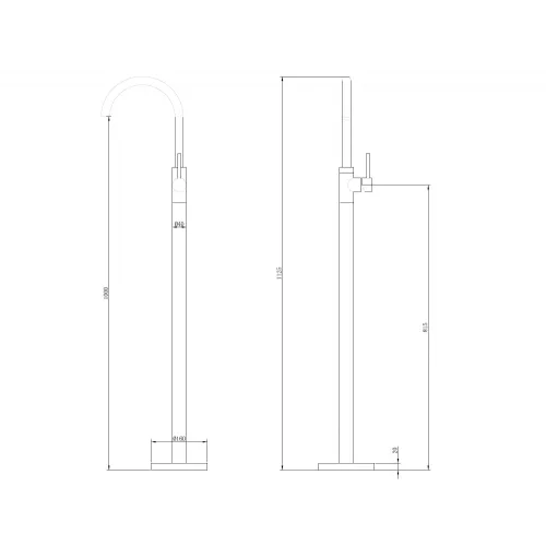 Смеситель ABBER Wasser Kreis AF8141RG напольный для раковины, розовое золото, Выбрать цвет: Розовое золото, изображение 3