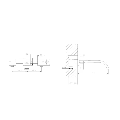 Смеситель ABBER Wasserfall AF8612B для раковины скрытого монтажа, черный матовый, Выбрать цвет: Черный матовый, изображение 3