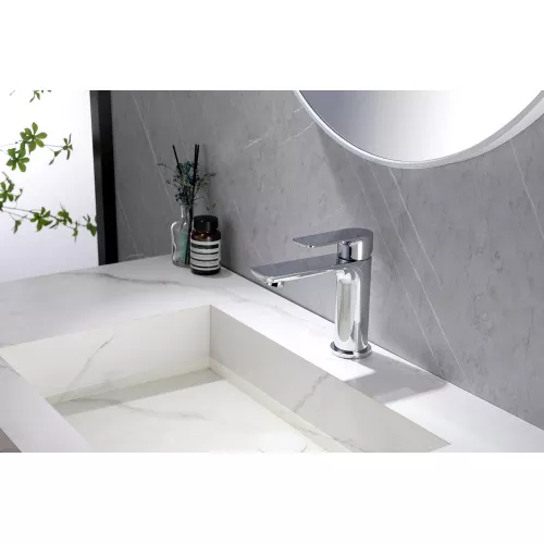 Смеситель ABBER Weiss Insel AF8010 для раковины, хром/белый/черный, Выбрать цвет: Хром, изображение 3