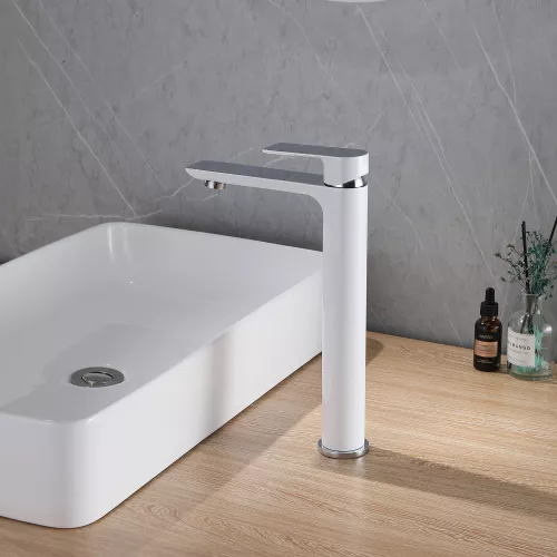 Смеситель ABBER Weiss Insel AF8011W для раковины, Выбрать цвет: Белый / Хром, изображение 3