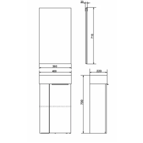 COMFORTY. Тумба-умывальник "Асти-40" дуб дымчатый с раковиной COMFORTY 9140, Высота (мм): 700, Выбрать цвет: Дуб дымчатый, изображение 2