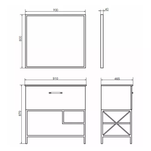 Тумба-умывальник Comforty Бредфорд 75/90 дуб темный с раковиной Comforty, Выбрать цвет: дуб темный, Выбрать размер: 90, Комплектация: с белой раковиной 90, изображение 3