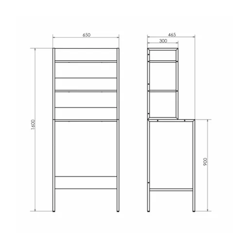 Стеллаж для стиральной машины Comforty бетон светлый, Высота (мм): 1600, Выбрать цвет: Бетон светлый, изображение 2