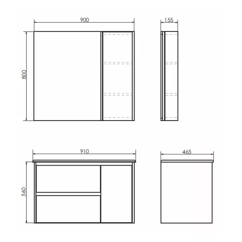 Зеркало-шкаф Comforty Бремен-90 дуб белый, изображение 2