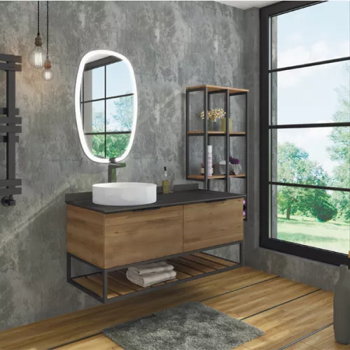Мебель для ванной: Стеллаж подвесной Comforty Порто 50 дуб тёмно-коричневый 1 в магазине Акватория