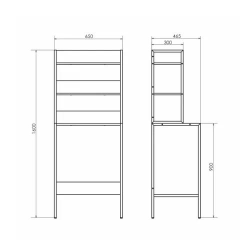 Стеллаж для стиральной машины Comforty дуб тёмно-коричневый, Высота (мм): 1600, Выбрать цвет: Дуб темно-коричневый, изображение 4