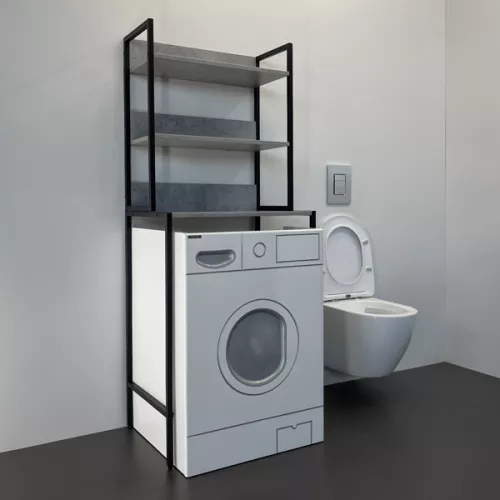 Мебель для ванной: Стеллаж для стиральной машины Comforty бетон светлый 1 в магазине Акватория