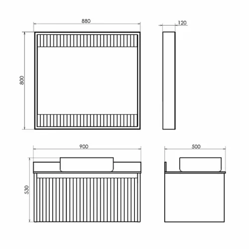 Тумба-умывальник Comforty Марсель-60/75/90 белый матовый со столешницей под мрамор Калакатта Блэк c раковиной Comforty, Высота (мм): 530, Выбрать цвет: Белый, Выбрать размер: 90, Комплектация: раковина Comforty T-Y9378, изображение 2
