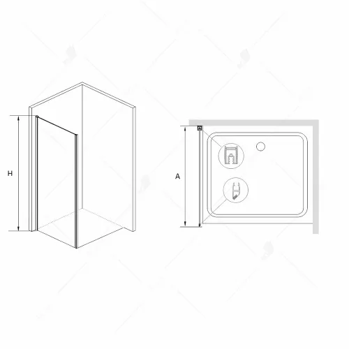 Боковая панель RGW Z-14, Цвет стекла: прозрачное, Цвет профиля: Хром, Выбрать размер: 80, изображение 2