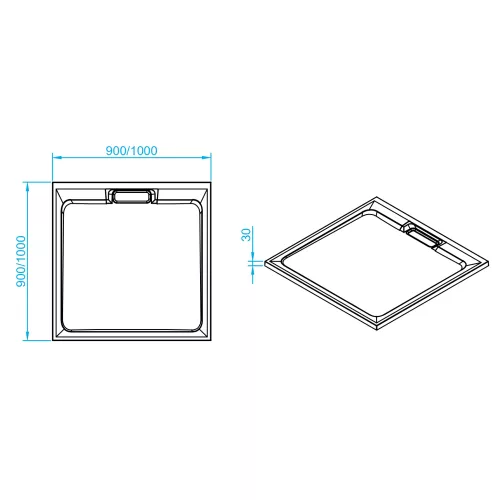 Душевой поддон квадратный RGW STA-01W Белый, Выбрать цвет: Белый, Выбрать размер: 900x900, изображение 3