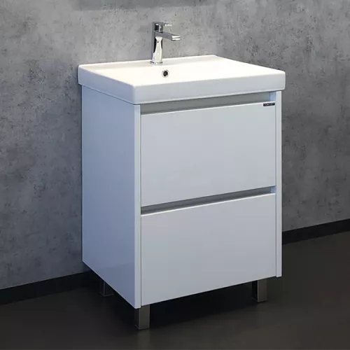 Тумба-умывальник Comforty  Дублин, Выбрать цвет: Белый глянец, Выбрать размер: 60, Комплектация: раковина Comforty 8056