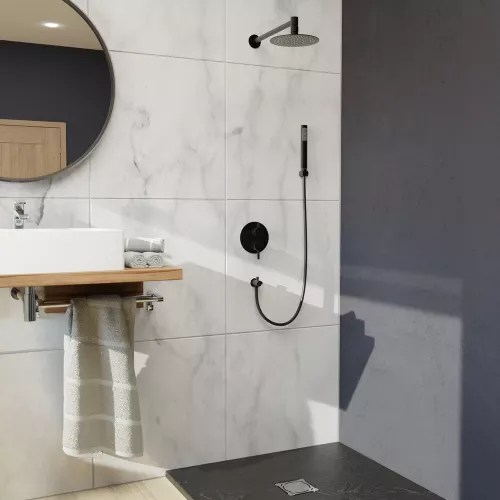 Душевая система встраиваемая RGW SP-52B, Выбрать цвет: Черный, изображение 3