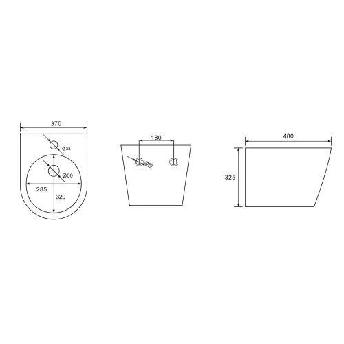 Биде ABBER Bequem AC1151 подвесное белое, изображение 4