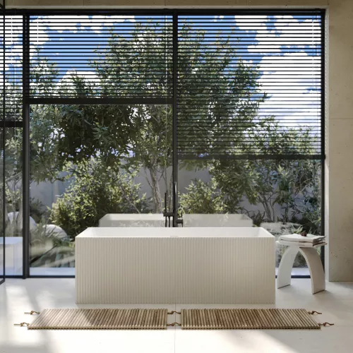 Ванна из искусственного камня ABBER Stein AS9602 белая матовая 170*75, изображение 7