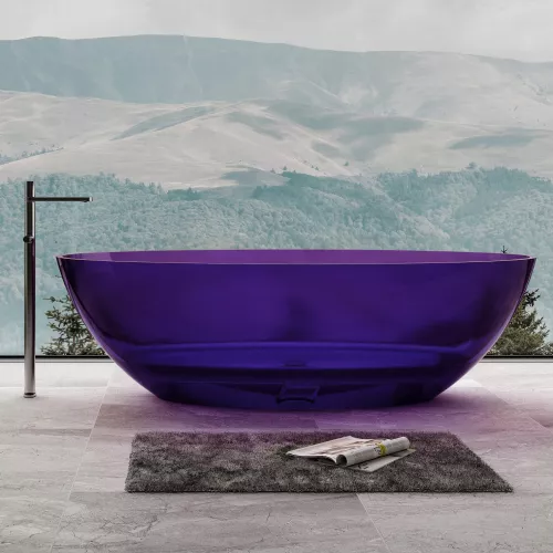 Ванны: Прозрачная ванна ABBER Kristall AT9702Amethyst фиолетовая 180*85 1 в магазине Акватория