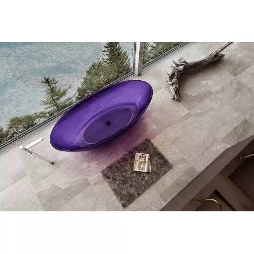 Ванна из полиэфирной смолы ABBER Kristall AT9702Amethyst фиолетовая 180*85 прозрачная, Выбрать цвет: Фиолетовый, изображение 4