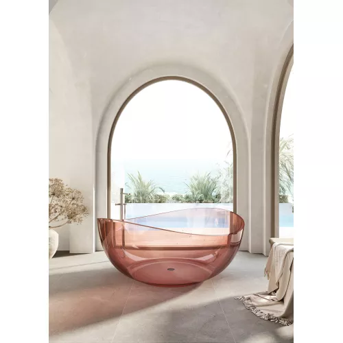 Ванна из полиэфирной смолы ABBER Kristall AT9705Koralle розовая 150*150 прозрачная, Выбрать цвет: Розовый, изображение 2