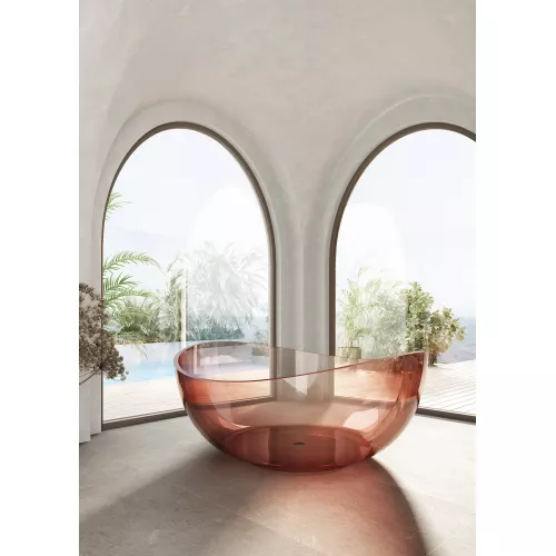 Ванна из полиэфирной смолы ABBER Kristall AT9705Koralle розовая 150*150 прозрачная, Выбрать цвет: Розовый, изображение 4