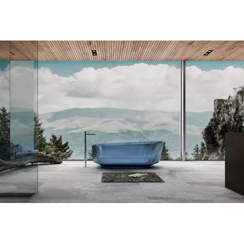 Ванна из полиэфирной смолы  ABBER Kristall AT9706Saphir синяя 170*80 прозрачная, Выбрать цвет: Синий, изображение 4