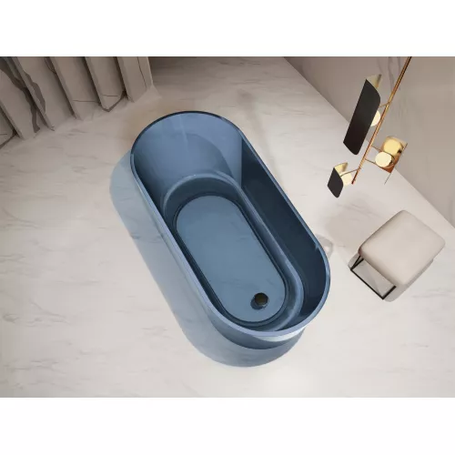 Ванна из полиэфирной смолы  ABBER Kristall AT9706Saphir синяя 170*80 прозрачная, Выбрать цвет: Синий, изображение 2