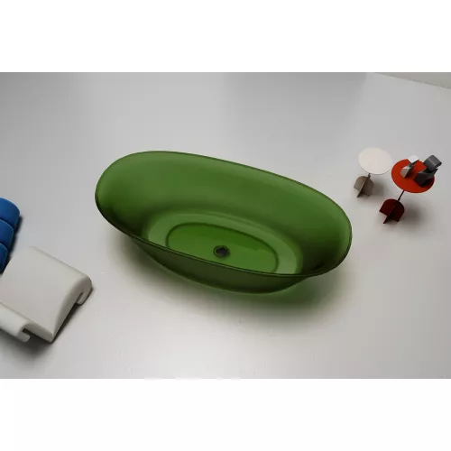 Ванна из полиэфирной смолы ABBER Kristall AT9707Emerald зеленая 170*75 прозрачная, Выбрать цвет: Зеленый, изображение 3