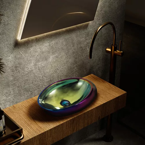 Раковина накладная ABBER Bequem AC2107Regen хамелеон, Выбрать цвет: Хамелеон, изображение 4