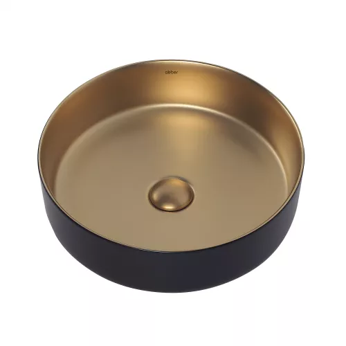 Раковина накладная ABBER Bequem AC2109BG матовое золото с черным, Выбрать цвет: Золото матовое/черный, изображение 3