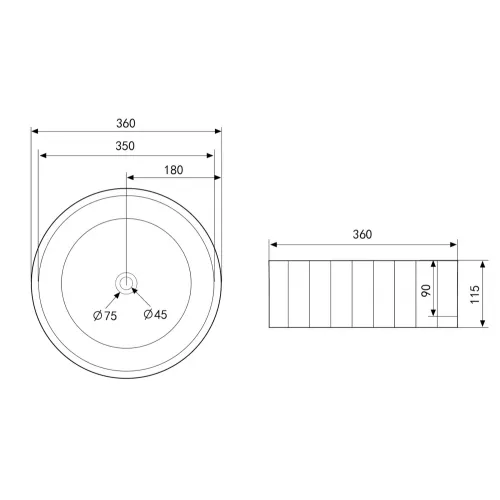 Раковина накладная ABBER Bequem AC2111 белая, изображение 3
