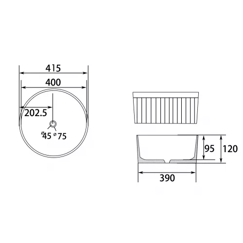 Раковина накладная ABBER Bequem AC2114 белая, Выбрать цвет: Белая, изображение 4