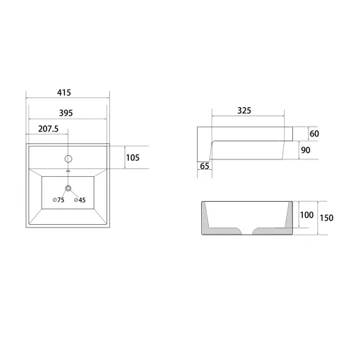 Раковина накладная ABBER Rechteck AC2208MCG светло-зеленая матовая, Выбрать цвет: светло-зеленый матовый, изображение 4