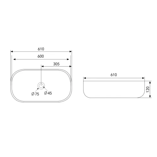 Раковина накладная ABBER Rechteck AC2209 белая, Выбрать цвет: Белый, изображение 4