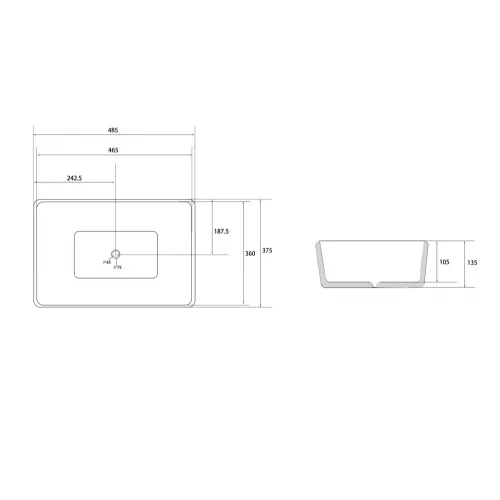 Раковина накладная ABBER Rechteck AC2212BG матовое золото с черным, Выбрать цвет: Золото матовое/черный, изображение 4