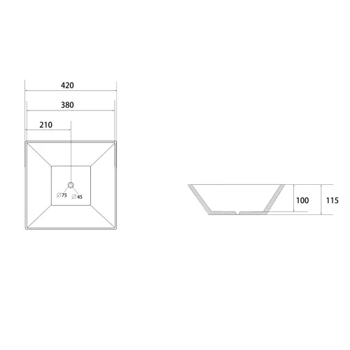 Раковина накладная ABBER Rechteck AC2214 белая, Выбрать цвет: Белый, изображение 4