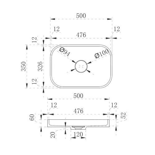 Раковина накладная ABBER Stein AS2602, изображение 3