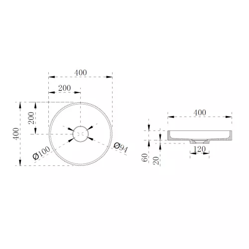 Раковина накладная ABBER Stein AS2604 Blau голубая, изображение 4