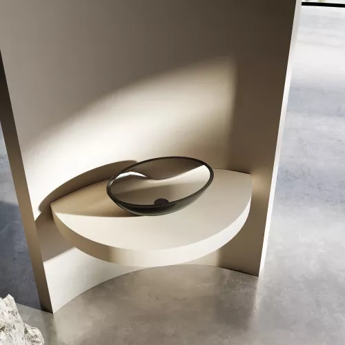 Раковина накладная прозрачная ABBER Kristall AT2802Onyx, Выбрать цвет: Чёрный, изображение 2