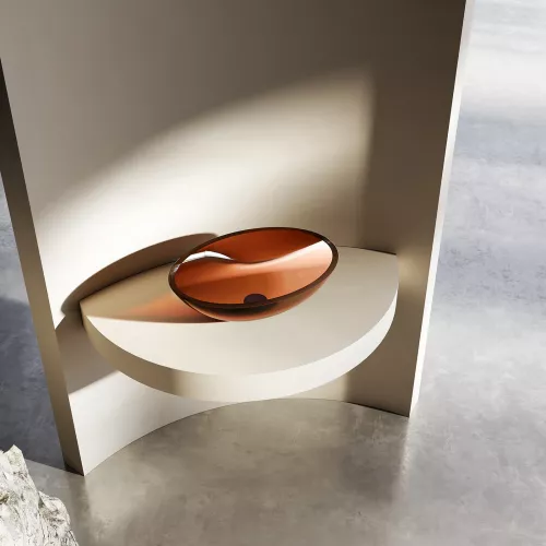 Раковина накладная прозрачная ABBER Kristall AT2802Opal, Выбрать цвет: Коричневый, изображение 2