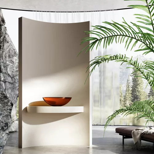 Раковина накладная прозрачная ABBER Kristall AT2802Opal, Выбрать цвет: Коричневый, изображение 3