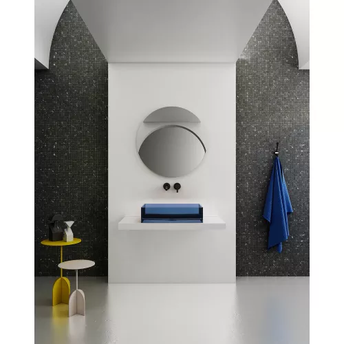 Раковина накладная прозрачная ABBER Kristall AT2803Saphir синяя, изображение 3