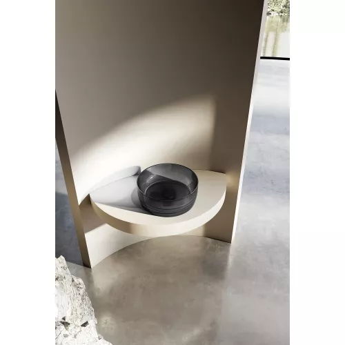 Раковина накладная прозрачная ABBER Kristall AT2804Onyx, Выбрать цвет: Чёрный, изображение 2