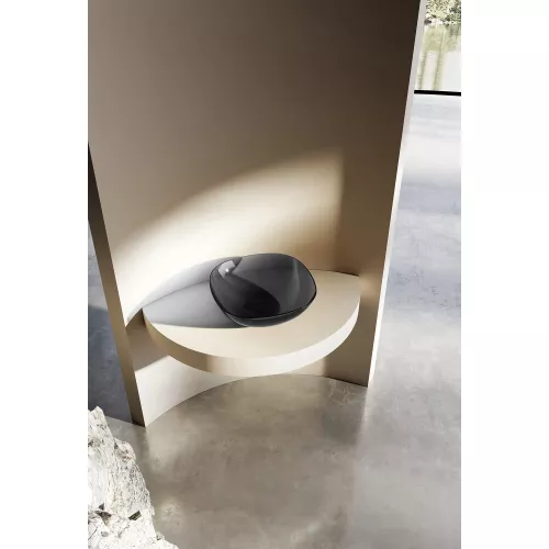 Раковина накладная прозрачная ABBER Kristall AT2806Onyx, Выбрать цвет: Чёрный, изображение 2