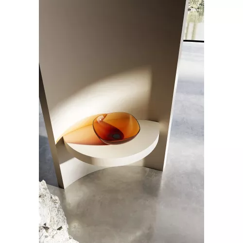 Раковина накладная прозрачная ABBER Kristall AT2806Opal, Выбрать цвет: Коричневый, изображение 2