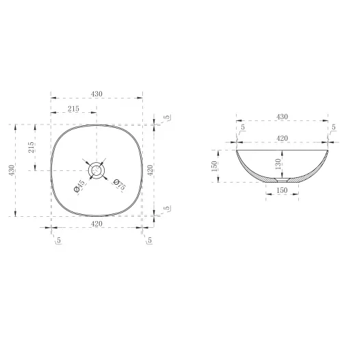 Раковина накладная прозрачная ABBER Kristall AT2806Opal, Выбрать цвет: Коричневый, изображение 4