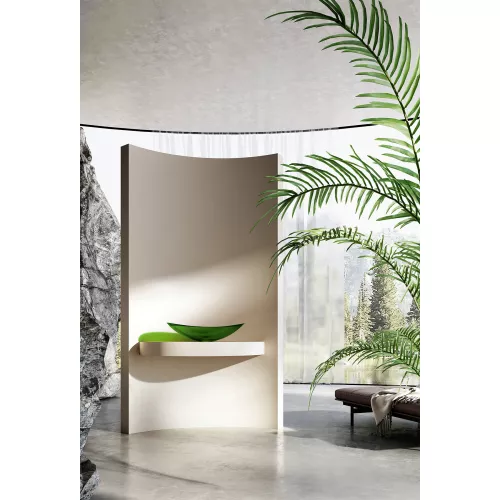 Раковина накладная прозрачная ABBER Kristall AT2808Emerald зеленая, изображение 3